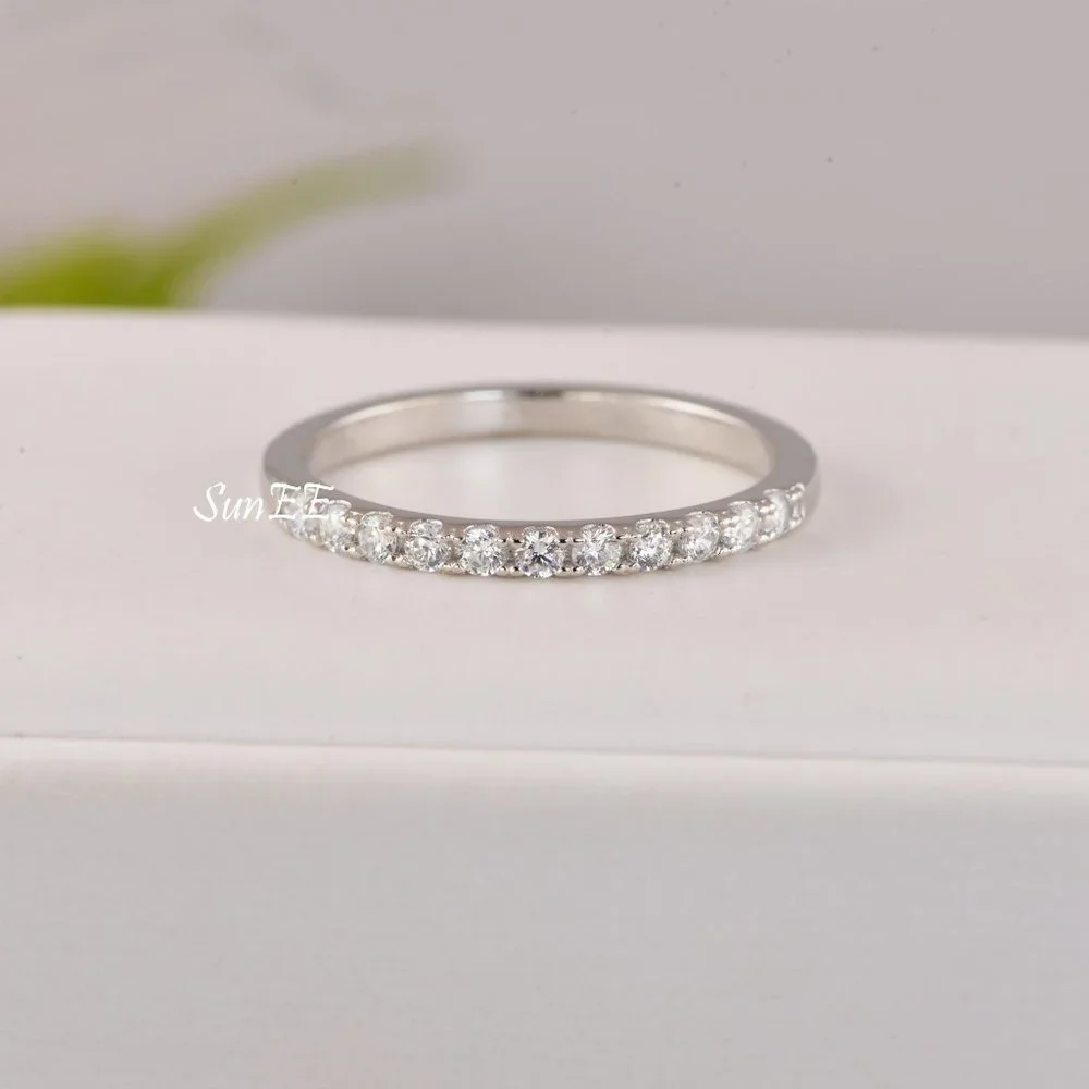 NEW HALF BAND ETERNITY RING 925 STERLING SILVER